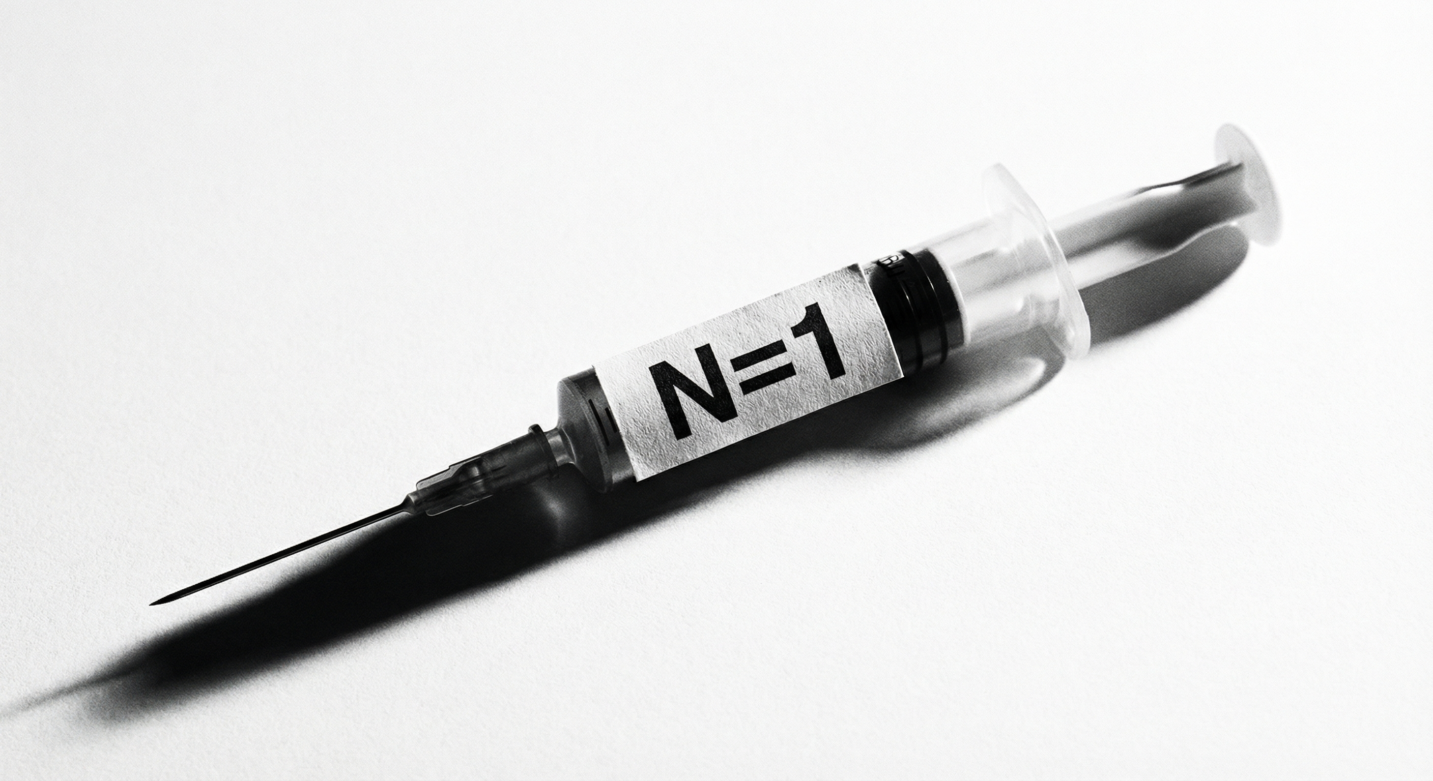 A syringe labeled N=1